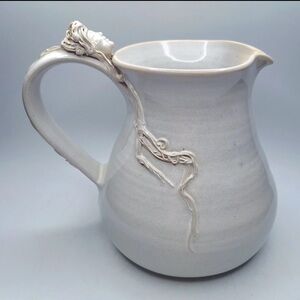 Nan Kirstein 3-D Lady Face Flowing Hair Pitcher Art Nouveau